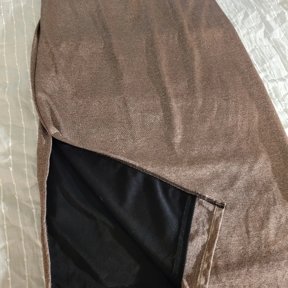 Wet Seal Slip Dress Metallic Pink with Slit - Picture 4 of 7